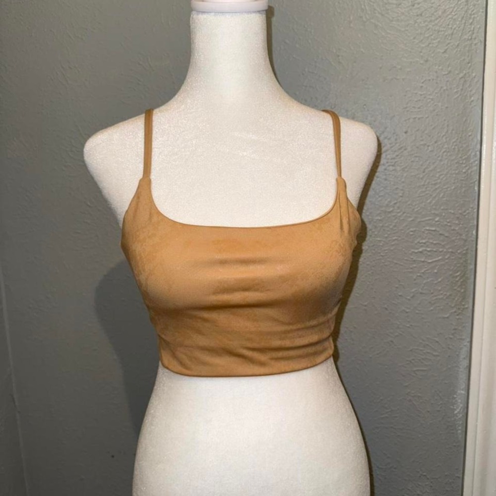 NWOT‎ CARBON38 Tan Metallic Snake Cami Sports Bra Snakeskin X-Small